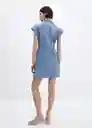 Vestido Popisr-H Azul Talla L Mujer Mango