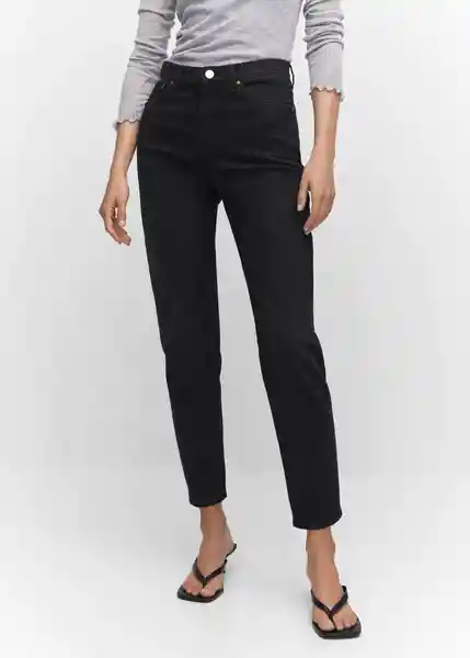 Pantalón Jean New Mom Tejano Negro Talla 46 Mujer Mango