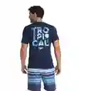 Camiseta Manga Corta Dome Tropical Hombre Azul-xl