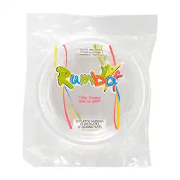 Rumba Platos Desechables Transparentes 9 Pulgadas