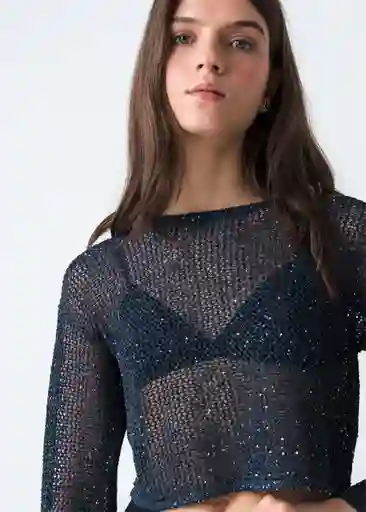 Suéter Tejido Mujer Azul Pacifico Ultraoscuro L 483G090 Naf Naf