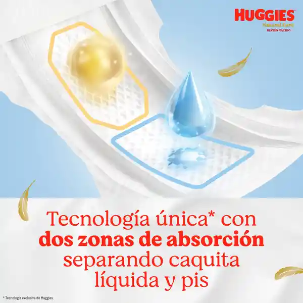 Pañales Huggies Natural Care Etapa 1/RN Insuperable 20 Und