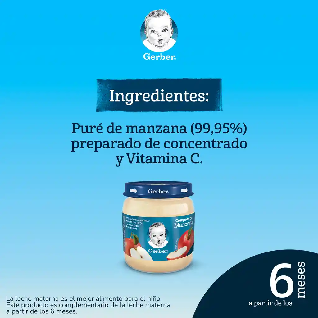 Compota GERBER de manzana x 113g