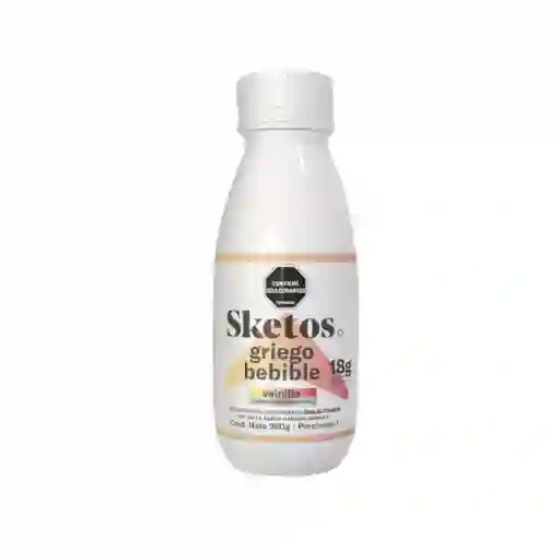 Yogurt Griego Sketos Bebible Descremado Sabor Vainilla (260 Gr)