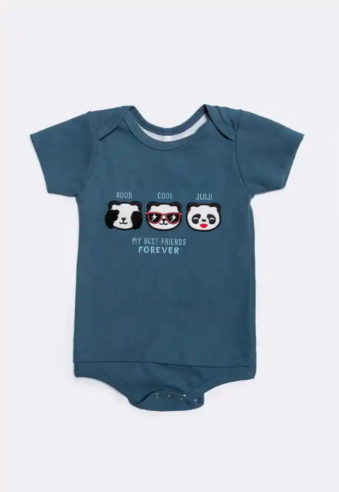 Body Manga Corta 6/9 Meses-azul Petr