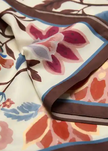 Pañuelo Clavel Chocolate Talla 99 Mujer Mango