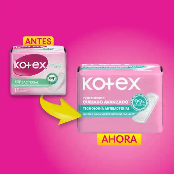 Protectores Cuidado Avanzado Kotex Antibacterial 50 Und