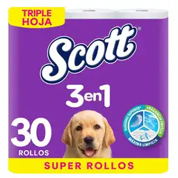 Papel Higiénico Scott 2 en 1 Jumbo Triple Hoja 12 Rollos