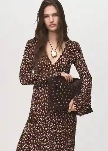 Vestido Pome Marrón Talla L Mujer Mango