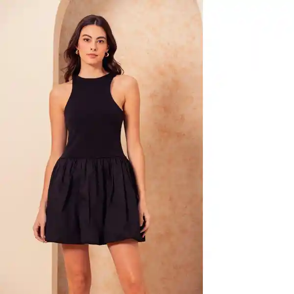 Vestido Corto Falda Bomba Negro Talla L Arkitect