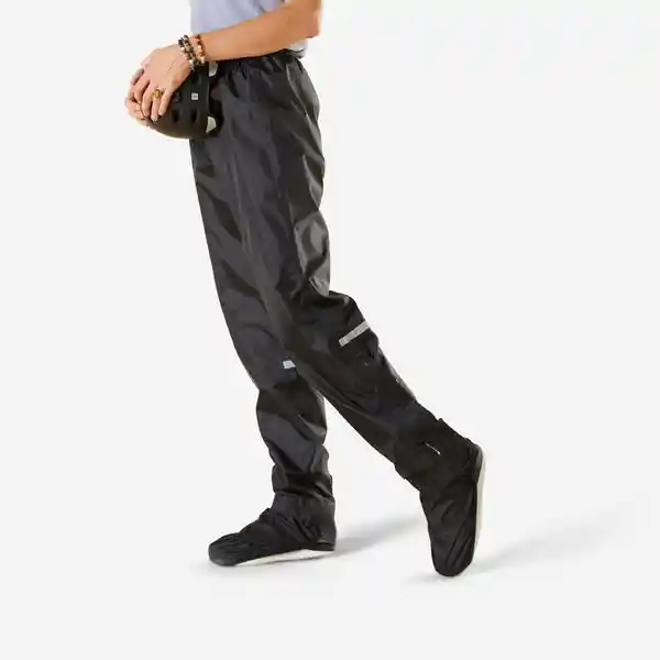 Btwin Pantalón Impermeable Para Ciclismo 100 Negro Talla XL