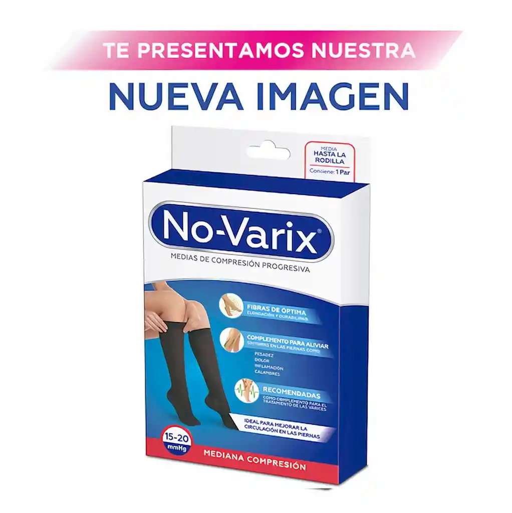 No-Varix® Calcetín Mujer 15-20 mm/hg Black Xlarge