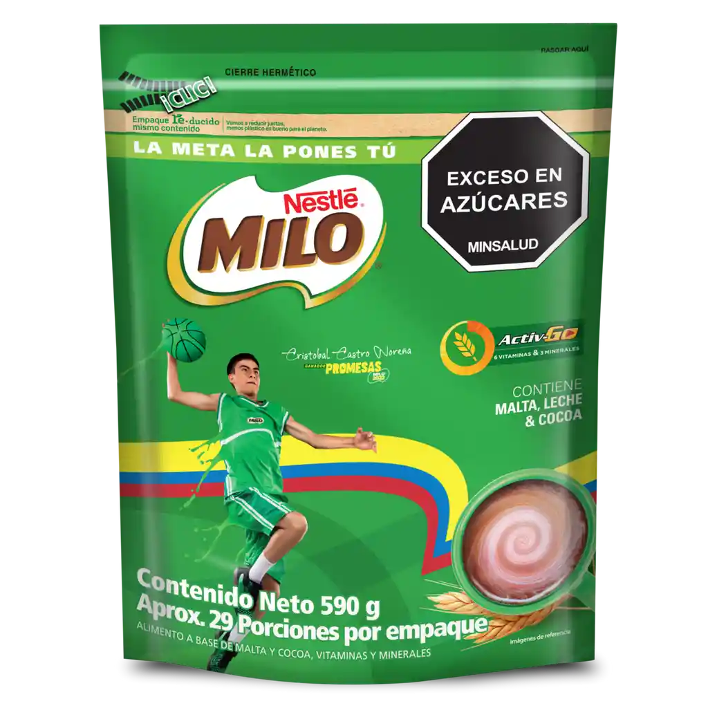 MILO ACTIV-GO modificador de leche a base de malta y cocoa x 590g