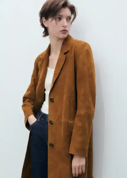 Abrigo Tommy Camel Talla M Mujer Mango