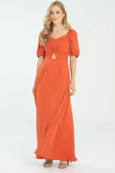 Vestido Largo Shafiro Color Cobre Talla XS Ragged