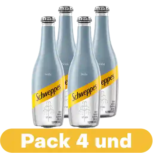 4 x Soda Schweppes 300 mL