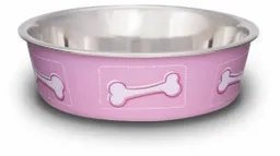 Loving Pets Plato Rosado de Acero Inoxidable para Mascotas