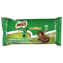MILO Anillos galletas tipo sándwich rellenas con crema x 32,5g