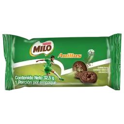MILO Anillos galletas tipo sándwich rellenas con crema x 32,5g