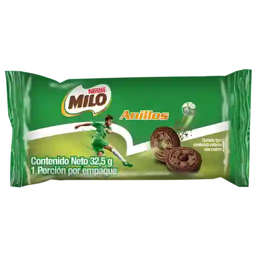 MILO Anillos galletas tipo sándwich rellenas con crema x 32,5g