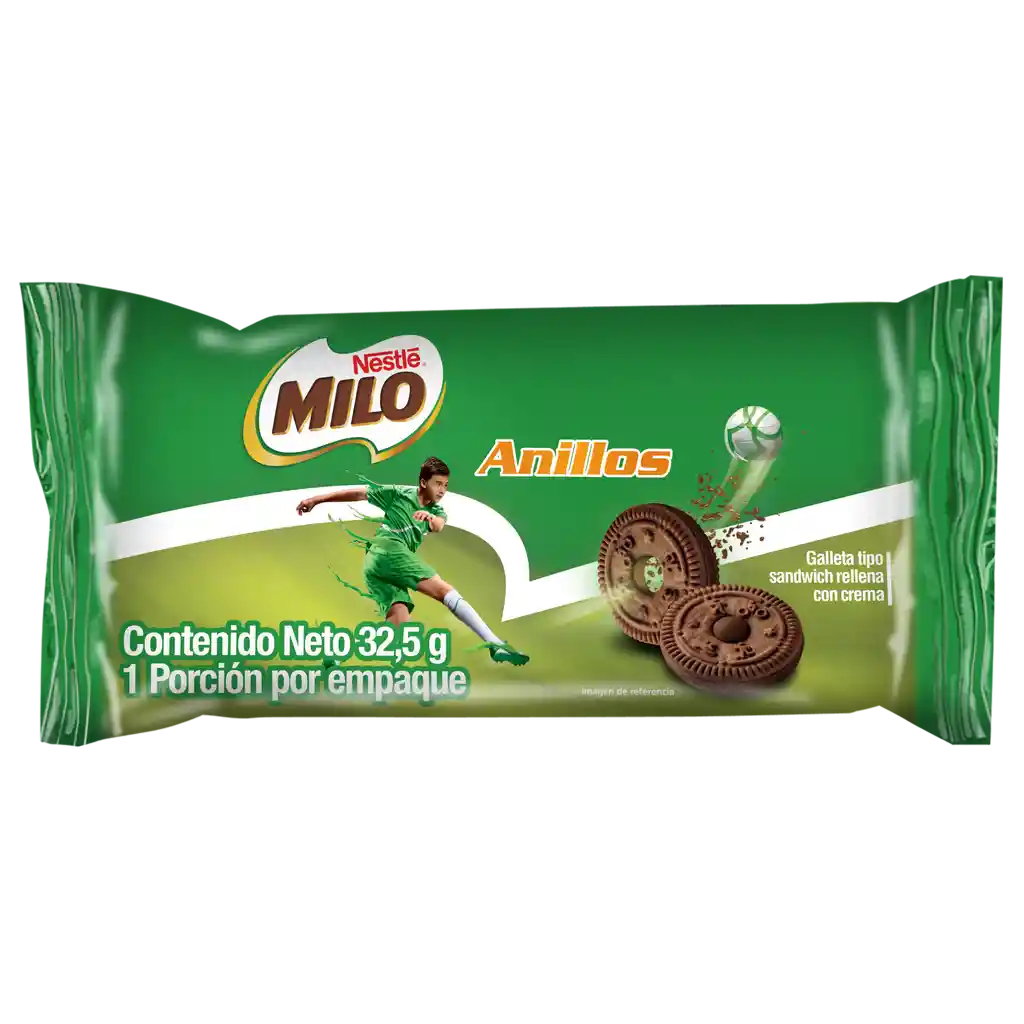MILO Anillos galletas tipo sándwich rellenas con crema x 32,5g