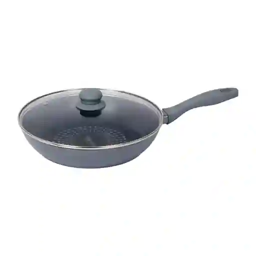 Sartén Finlandek Select Aluminio Antiadherente Tapa de Vidrio 1 Pieza 8x28x45.5 Plata
