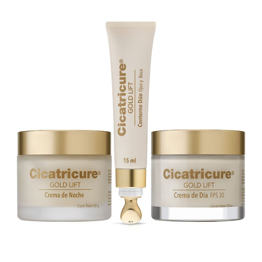 Crema Facial Cicatricure Gold Dia + Crema Facial Noche + Contorno Ojos Pack