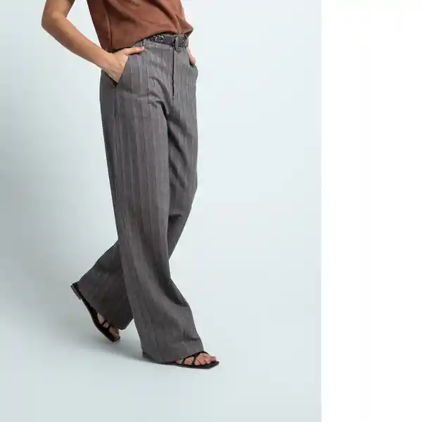 Pantalón Talal Gris Frío Claro Talla 8 539E327 Naf Naf