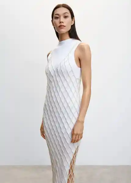 Vestido Pearl-A Offwhite Talla 99 Mujer Mango