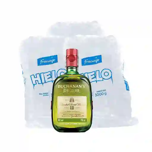 Combo Buchanans Deluxe Whisky 12 Años + Frescampo Hielo en Cubos