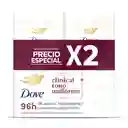 Desodorante Dove Clinical Crema Tono  58g x2