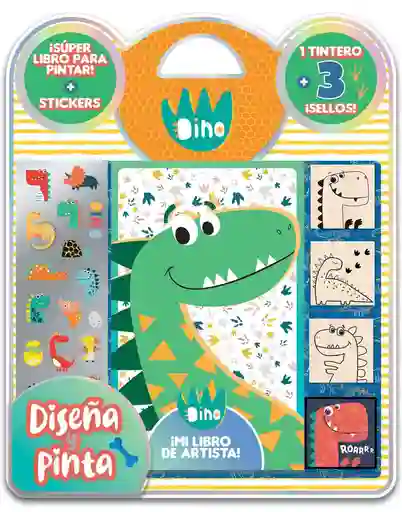 Libro Diseña y Pinta Sellos Dino Disney