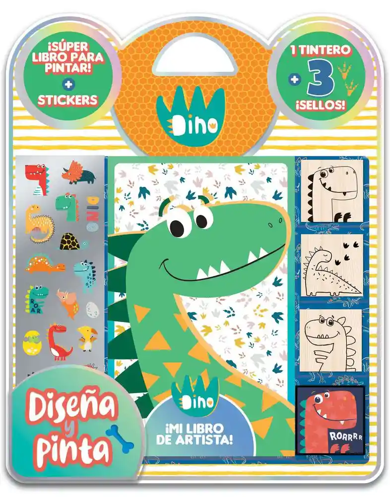 Libro Diseña y Pinta Sellos Dino Disney
