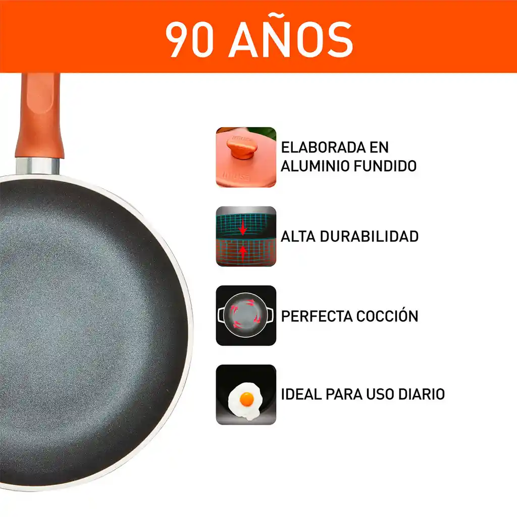 Sartén Imusa 90 Años Aluminio Fundido