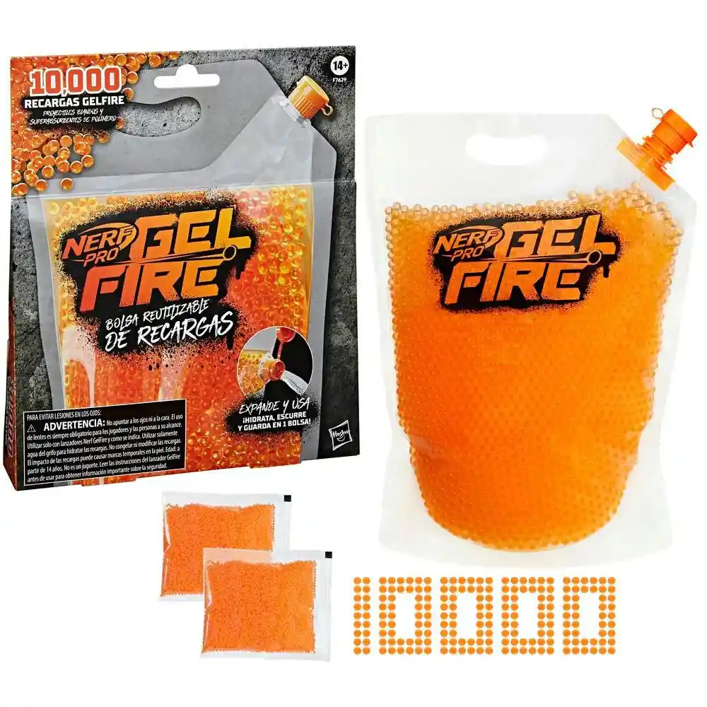 Repuesto Pro Gelfire 10.000 Recargas Nerf