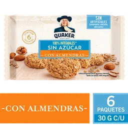 Quaker Galleta Almendras 0 Azucar X6