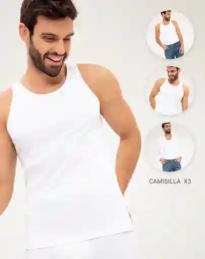 Trio de Camisilla en Algodòn Masculino Cadiz X3 Gef Talla 40