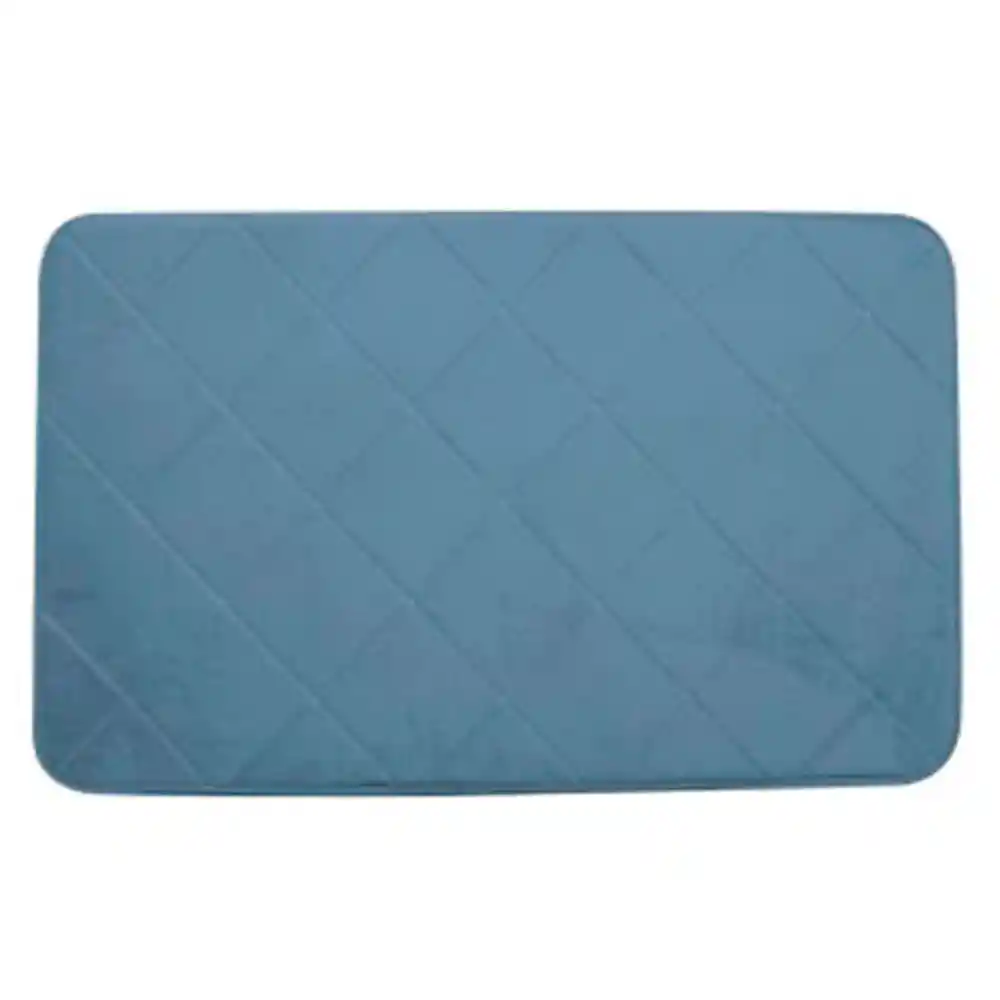 Tapete Baño Memory Foam 40 X 60 Cm Azul Krea