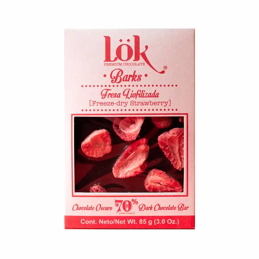 Lok Barks 70% Chocolate Fresa Liofilizada