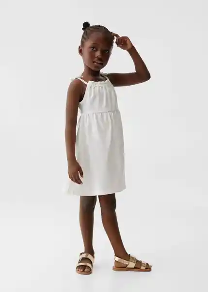 Vestido Niña Offwhite Talla 71 Niñas Mango