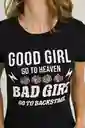 Camiseta Good Girl Color Negro Talla XS Ragged