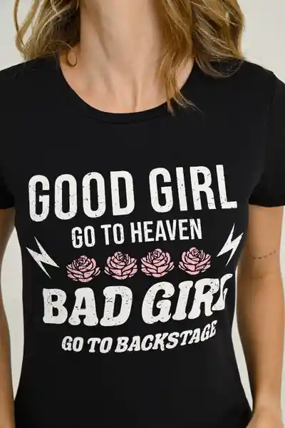 Camiseta Good Girl Color Negro Talla XS Ragged