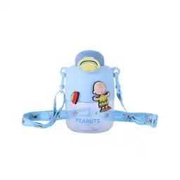 Botella de Plástico de Con Correa Snoopy Azul 550 mL Miniso