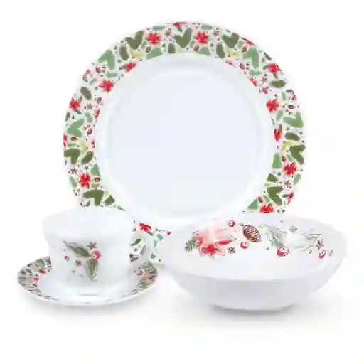 Vajilla 4x16 Vitro Navidad Home Elements