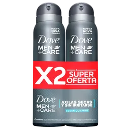 Desodorante Aerosol Dove Clean Comfort Bipack 89G