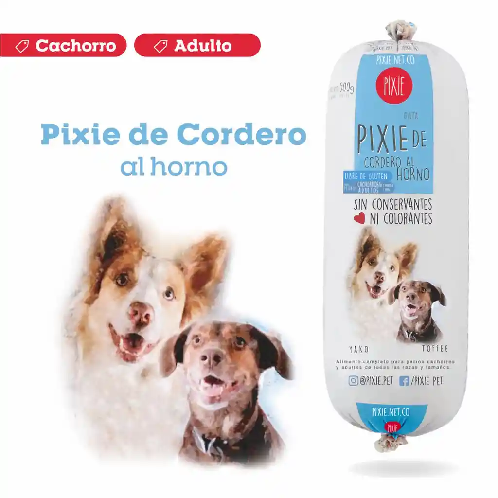 Pixie Alimento para Perro Cachorros y Adultos de Cordero 