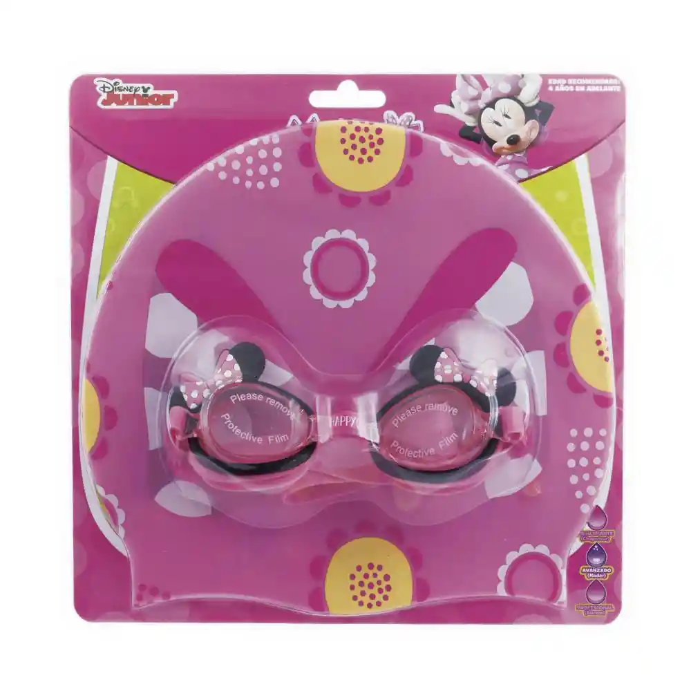 Gafas Gorro y Estuche Natación Set 3 Pcs Minnie Disney