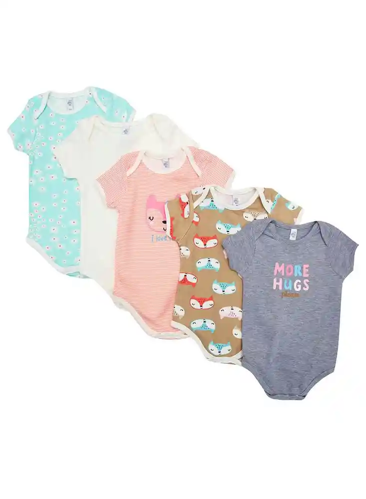 Body Para Niña Beb X5 Piezas 9/12meses-blanco