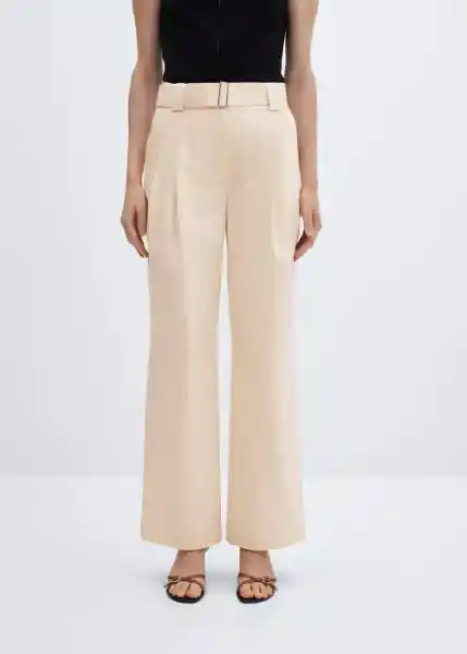 Pantalón Myriam Off-White Talla 42 Mujer Mango