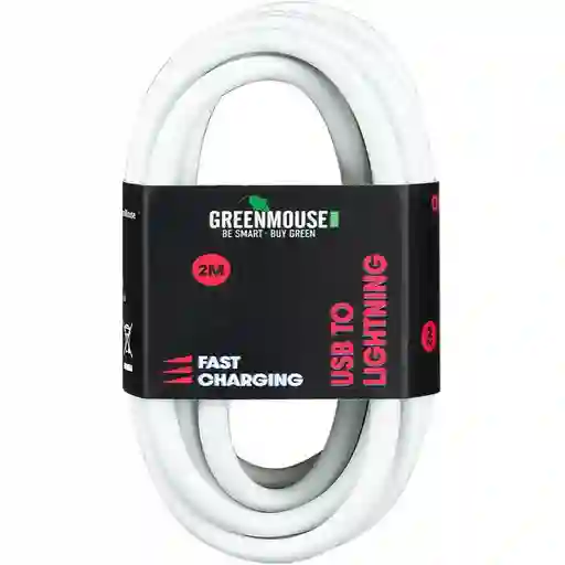 Cable Greenmouse Lightning Carga Rapida Blanco